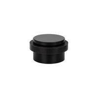EVI Herrajes | Tope de Puerta Adhesivo | 35 x 19 mm | Goma Negra de Silicona Natural | Acero Inoxidable Acabado Lacado Negro | Fijación Sencilla | 100% Funcional | Mod. I-140