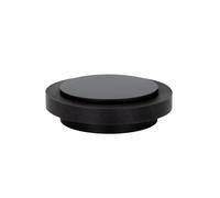EVI Herrajes | Tope de Puerta Adhesivo | 45 x 14 mm | Goma Negra de Silicona Natural | Acero Inoxidable | Lacado Negro | Gran Adhesión | 100% Funcional | Mod. I-203 35X12-NG
