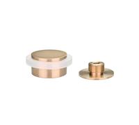 EVI Herrajes | Tope de Puerta Adhesivo | 45 x 20 mm | Base Roscada | Goma Blanca | Latón | Acabado Mate | Incluye Tornillo + Taco de Sujeción | Mod. I-203/35X19-B-DUAL-LMT