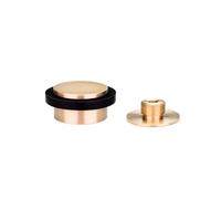 EVI Herrajes | Tope de Puerta Adhesivo | Ø35x20mm | Base Roscada | Latón Acabado Mate - Goma Negra | Incluye Tornillo + Taco de Sujeción | Mod. I-203/35X19-DUALMT
