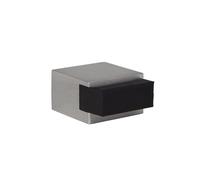 EVI Herrajes | Tope de Puerta Adhesivo Mini | 20 x 14 mm | Goma Negra de Silicona Natural | Cuadrado | Acero Inoxidable | Gran Adhesión | 100% Funcional | Mod. 197/20x14-AM