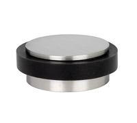 EVI Herrajes | Tope de Puerta Adhesivo Mini | 35 x 12 mm | Goma Negra de Silicona Natural | Acero Inoxidable Acabado | Fijación Sencilla | 100% Funcional | Mod. I-140