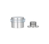 EVI Herrajes | Tope de Puerta Adhesivo o con Tornillo | 28 x 21 mm | Goma Transparente |Acero Inoxidable | Incluye Base Roscada Adhesiva + Tornillo + Taco de Sujeción | Mod. I-199-TDUAL