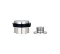 EVI Herrajes | Tope de Puerta Adhesivo o con Tornillo | 28 x 21 mm | Goma Negra |Acero Inoxidable | Incluye Base Roscada Adhesiva + Tornillo + Taco de Sujeción | Mod. I-199-DUAL