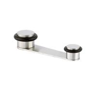 Tope de Puerta Retenedor Giratorio | Fijación Adhesiva o con Tornillo + Taco | Para Puerta de Hasta 50 mm de Grosor | Laton | Ref I-164DUAL | EVI Herrajes (Goma Negra)