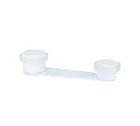 Tope de Puerta Retenedor Giratorio | Fijación Adhesiva o con Tornillo + Taco | Para Puerta de Hasta 50 mm de Grosor | Laton | Ref I-164DUAL | EVI Herrajes (Lacado Blanco- Goma Blanca)