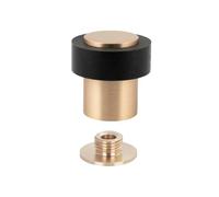EVI Herrajes | Tope para Puerta | Ø24x35 mm | Latón Satinado Mate | Goma Negra | Incluye Tornillo + Taco de Sujeción | Mod. I-191-LMT