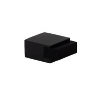 EVI Herrajes | Tope para Puerta de Suelo - Diseño Cuadrado | 20x14mm | Acero - Lacado Negro | Montaje Adhesivo| I-197/14