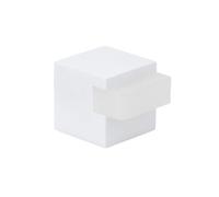 EVI Herrajes | Tope para Puerta de Suelo - Diseño Cuadrado | 20x20mm | Acero - Lacado Blanco | Montaje Adhesivo| I-197/20