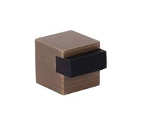 EVI Herrajes | Tope para Puerta de Suelo - Diseño Cuadrado | 20x20mm | Latón Cuero - Goma Negra | Montaje Adhesivo| I-197/20