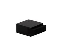 EVI Herrajes | Tope para Puerta de Suelo - Diseño Cuadrado | 25x14mm | Acero - Lacado Negro | Montaje Adhesivo| I-197/14