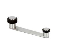 Tope de Puerta con Retenedor Giratorio| Para Puerta de Hasta 100 mm de Grosor | Laton | Incluye Tornillo + Taco | Ref I-253 | EVI Herrajes (Inox Mate - Goma Negra)