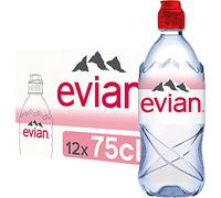 Evian Agua mineral natural 750 ml - Gorra deportiva (12 x 75 cl)