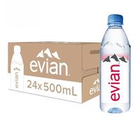 Evian Agua tranquila, 500 ml, paquete de 24
