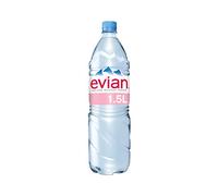 Evian Botella de agua de 1,5 L, paquete de 8