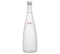 evian Still - Botella de vidrio mineral natural (12 unidades, 750 ml)