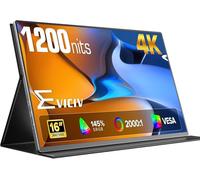 EVICIV Monitor Portátil 16 Pulgadas 4K 1200 Nits 3840x2400 2000:1 145% sRGB