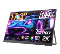 EVICIV Monitor Portatil 17,3 Pulgadas 2K 144Hz 2560*1440 100% DCI-P3 450Nits 1200:1 IPS Cuidado de Ojos Juego de Azar Pantalla Portable con Kickstand Mini HDMI USB C para Laptop/Teléfono/Game Console