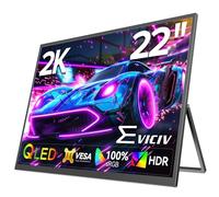 EVICIV Monitor Portatil QLED Grande de 22 Pulgadas 2K 2560 * 1440 QHD 1500:1 IPS Cuidado de Ojos Juego de Azar Pantalla Portable con Kickstand Mini HDMI USB C para PC Teléfono Celular P-S4/5 Xbo