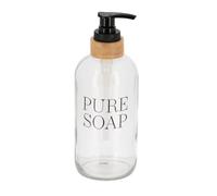 Evideco French Home Goods Tendance - Jabón Puro 500 ml dosificador de jabón de Cristal de bambú - Transparente