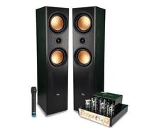 Evidence Acoustics Pack Home-Cinema 2.0 EA800-PG - 2x500W PMPO, Amplificador de tubo, EA-50TUBE-BT estéreo Vintage, Micro VHF