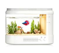 EVIEUN 3,7L Acuario Pequeño Kit de Inicio,Blanco Aquario Acrílico