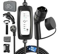 EVIEUN Cargador Coche Electrico, 3,6 kW 6-16A 5 Metros EV Cargador Tipo 2 con Enchufe Schuko | Controlable con ID.3/ID.4, Model 3/Y, ZOE, e-208, Spring y Otros BEV/PHEV | IEC 62196-2