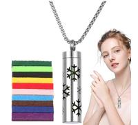 EviKoo Colgantes De Collar De De Aceite | Colgante De Medallón De Collar De Perfume | Collar Difusor De Aceite | Collar Calmante Con Colgantes De Aromaterapia Para Hombres Y Mujeres