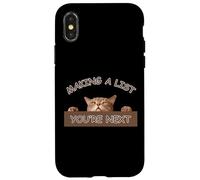 Evil Cat You'Re Next Peeking Cat - Diseño para Amantes de los Gatos Carcasa para iPhone X/XS