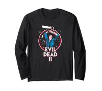 Evil Dead 2 Ash and Chainsaw Circle Logo Horror Movie Manga Larga