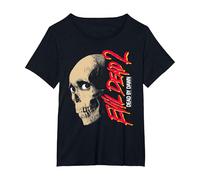 Evil Dead 2 Dead by Dawn Skull Design Horror Movie Camiseta, Mujer Tallas Grandes, Negro, 4XL Grande