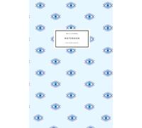 Evil Eye Light Blue Diary Journal - 140 Ruled Pages, 5.25 x 8 inches