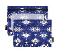 Evil Eye Magic Blue - Bolsa de almacenamiento para carpeta de 3 anillos con agujeros para carpeta de 1 o 3 anillos, para contenedor de almacenamiento para estudiantes