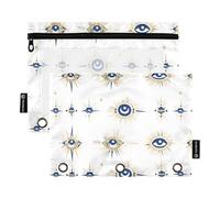 Evil Eye Magic - Carpeta oculta de bolsillo con tres anillos para carpetas de 3 anillos con agujeros para carpeta para contenedor de almacenamiento escolar