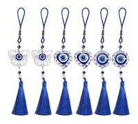Evil Eye Ornament,6 Piece Charm Pendant with Tassel | Evil Eye Hangable | for Home Rear View Mirror Car Window Door Office Outdoor