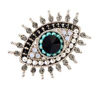 Evil Eye Rhinestone Brooch Women Vintage Decorative Lapel Pin Suit Hat Backpack Stylish Jewelry Accessory for Clothing Shawls