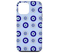 Evil Eye Turkish Arabesque Eyeball Pattern Pastel Blue Carcasa para iPhone 12 mini
