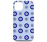 Evil Eye Turkish Arabesque Eyeball Pattern Pastel Blue Carcasa para iPhone 13