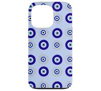 Evil Eye Turkish Arabesque Eyeball Pattern Pastel Blue Carcasa para iPhone 13 Pro