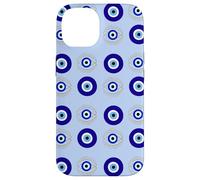 Evil Eye Turkish Arabesque Eyeball Pattern Pastel Blue Carcasa para iPhone 14