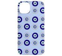 Evil Eye Turkish Arabesque Eyeball Pattern Pastel Blue Carcasa para iPhone 14 Plus