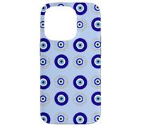 Evil Eye Turkish Arabesque Eyeball Pattern Pastel Blue Carcasa para iPhone 14 Pro