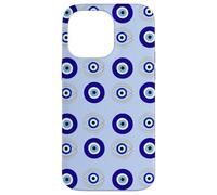 Evil Eye Turkish Arabesque Eyeball Pattern Pastel Blue Carcasa para iPhone 14 Pro Max