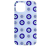 Evil Eye Turkish Arabesque Eyeball Pattern Pastel Blue Carcasa para iPhone 15
