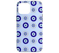 Evil Eye Turkish Arabesque Eyeball Pattern Pastel Blue Carcasa para iPhone 16 Pro Max