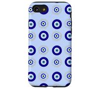 Evil Eye Turkish Arabesque Eyeball Pattern Pastel Blue Carcasa para iPhone SE (2020) / 7 / 8