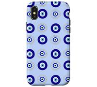 Evil Eye Turkish Arabesque Eyeball Pattern Pastel Blue Carcasa para iPhone X/XS