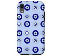 Evil Eye Turkish Arabesque Eyeball Pattern Pastel Blue Carcasa para iPhone XR