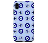Evil Eye Turkish Arabesque Eyeball Pattern Pastel Blue Carcasa para iPhone XS Max