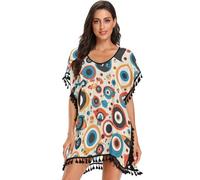 Evil Eyes on Red Black - Traje de baño para mujer, vestido de playa para trajes de baño, ojos malvados en rojo y negro, Evil Eyes on Red Black, S